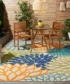 Coupon ⌛ Nourison Aloha Multicolor 8 Ft. X 11 Ft. Floral Contemporary Indoor/Outdoor Area Rug 🥰