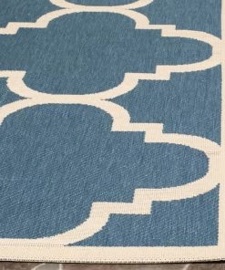 Best deal ❤️ Safavieh Courtyard CY6243 Indoor/Outdoor Rug, Blue/Beige, 6'7" X 9'6" 😀