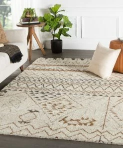 Promo โ Jaipur Living Zamunda Hand-Knotted Geometric Cream/Brown Area Rug, 5'x8' โ