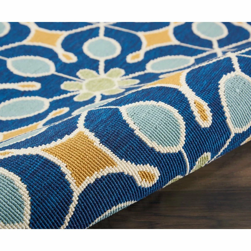 Flash Sale ❤️ Nourison Caribbean Floral Navy 4' X ROUND Indoor Outdoor Area Rug 🔥 5 Flash Sale ❤️ Nourison Caribbean Floral Navy 4' X ROUND Indoor Outdoor Area Rug 🔥 - Image 5