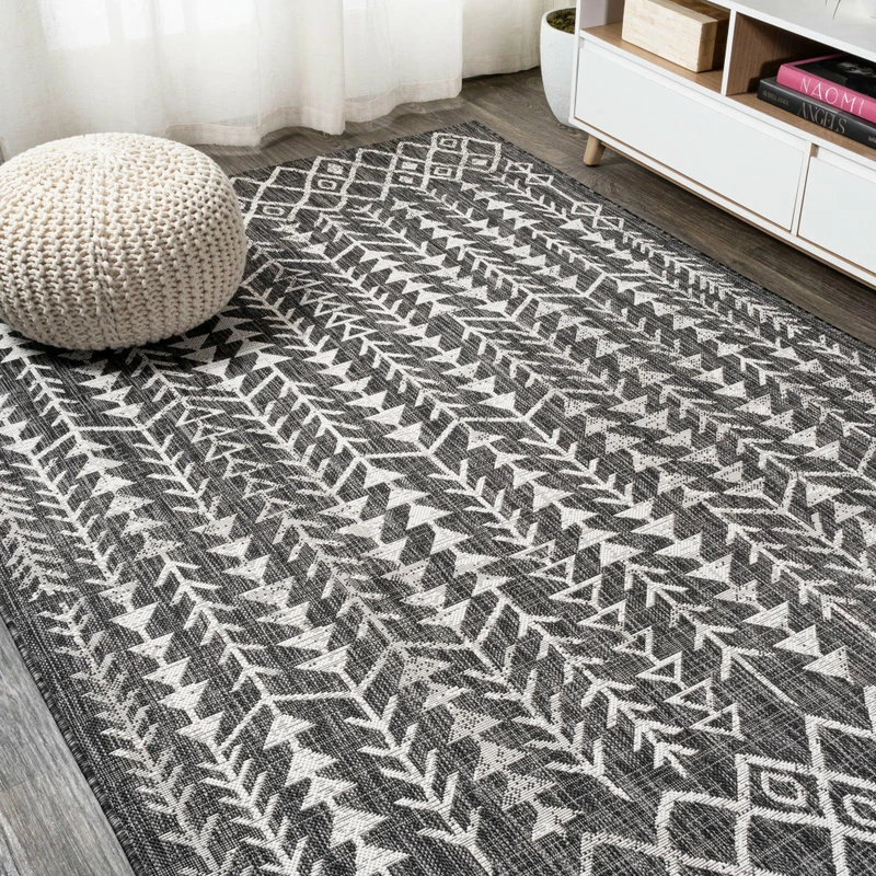 Best Pirce 💯 JONATHAN Y Tokay Bohemian Geometric Indoor/Outdoor Area Rug, Black/Ivory, 8'x10' ⭐ 5 Best Pirce 💯 JONATHAN Y Tokay Bohemian Geometric Indoor/Outdoor Area Rug, Black/Ivory, 8'x10' ⭐ - Image 5