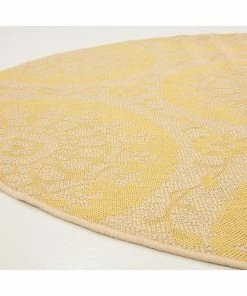 Discount ✨ Unique Loom Yellow Medallion Outdoor 6' Round Rug 💯 -Cheap Rugs Store a59131d00d09355d 3481 w800 h800 b0 p0