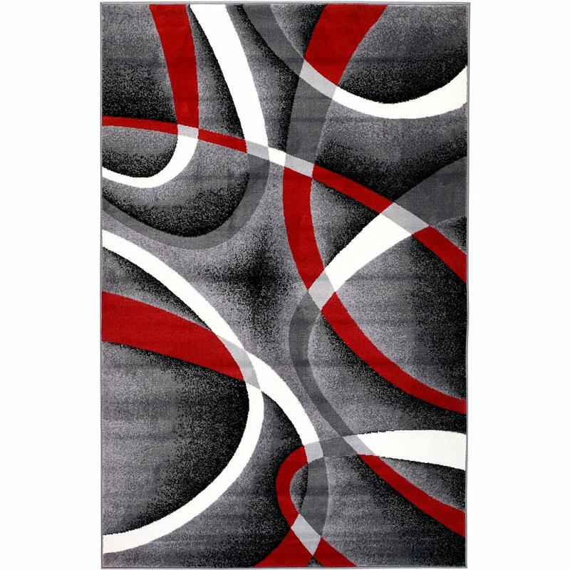 Best deal 🔥 Rug And Decor Inc. Summit Gray Red Abstract Area Rug, 7'4"x10'6" ❤️ 2 Best deal 🔥 Rug And Decor Inc. Summit Gray Red Abstract Area Rug, 7'4"x10'6" ❤️ - Image 2