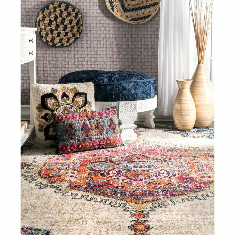 Promo ๐ NuLOOM Traditional Medallion, Multi, 9'x12' ๐งจ 5 Promo ๐ NuLOOM Traditional Medallion, Multi, 9'x12' ๐งจ - Image 5