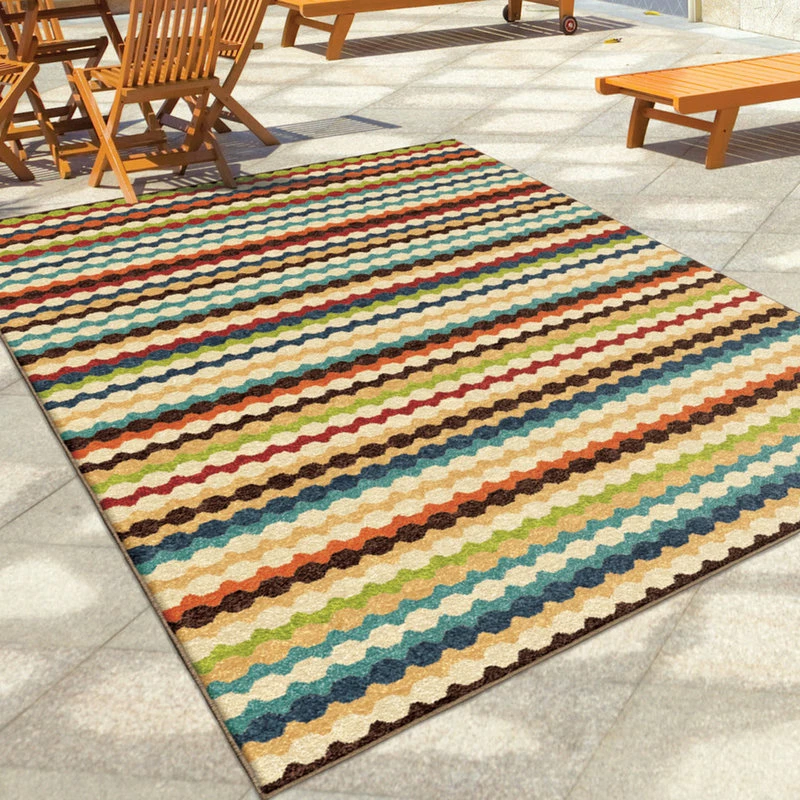 Best Sale 🔔 Orian Rugs Orian Veranda Indoor/Outdoor Connect The Dots Area Rug, Multi, 5'2"x7'6" 🔥 4 Best Sale 🔔 Orian Rugs Orian Veranda Indoor/Outdoor Connect The Dots Area Rug, Multi, 5'2"x7'6" 🔥 - Image 4