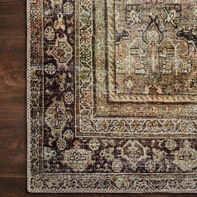 Hot Sale 🔥 Loloi Rugs Olive Charcoal Layla Printed Area Rug By Loloi II, 2'-6"x7'-6" 🔔 4 Hot Sale 🔥 Loloi Rugs Olive Charcoal Layla Printed Area Rug By Loloi II, 2'-6"x7'-6" 🔔 - Image 4