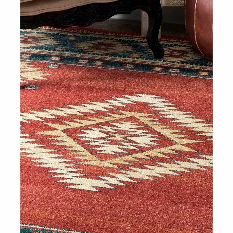 New ๐ฅ NuLOOM Southwestern Flamestitch Tribal Diamond Area Rug, Beige, Red, 8'x10' ๐งจ 3 New ๐ฅ NuLOOM Southwestern Flamestitch Tribal Diamond Area Rug, Beige, Red, 8'x10' ๐งจ - Image 3