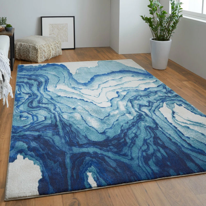 Outlet 🛒 Feizy Rugs Weave And Wander Omari Contemporary Watercolor Rug, Atlantic, 5' X 8' 😉 7 Outlet 🛒 Feizy Rugs Weave And Wander Omari Contemporary Watercolor Rug, Atlantic, 5' X 8' 😉 - Image 7