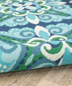 Discount 👍 Newcastle Home Madelina Medallion Blue And Green Indoor Or Outdoor Area Rug, 7'10"x10'10" 💯 -Cheap Rugs Store b53159b30e983eaa 6098 w800 h800 b0 p0