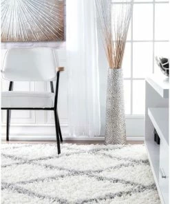 Best Pirce 🧨 NuLOOM Soft And Plush Diamond Trellis Moroccan Lattice Shag Rug, 5'3"x7'6" 🔥 -Cheap Rugs Store baf1a3c70e9657ee 7082 w800 h800 b0 p0