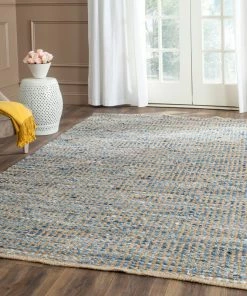 Buy 🤩 Safavieh Cape Cod Collection CAP352 Rug, Natural/Blue, 8'x10' 🎉