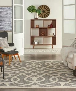 Deals ⭐ Nourison Palamos Modern Farmhouse Grey 7'10" X 9'10" Indoor Outdoor Area Rug 🛒 -Cheap Rugs Store c0d126870eb59950 6420 w800 h800 b0 p0