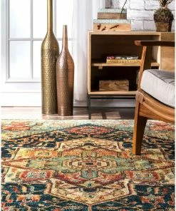 Top 10 🤩 NuLOOM Traditional Tribal Floret Medallion Area Rug, Green, Green, 9'x12' 😉 -Cheap Rugs Store c10158ed0e96681a 9837 w800 h800 b0 p0