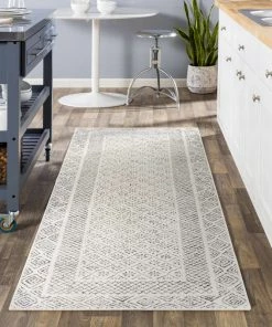 Discount 🥰 Hauteloom Burdette Gray Ivory 7'10"x10'3" Area Rug - Transitional Farmhouse Livingroom Rug ✔️ -Cheap Rugs Store c36169f10258f30b 2745 w800 h800 b0 p0