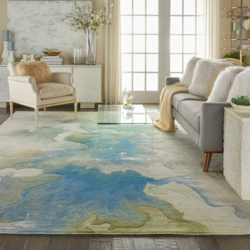 Buy 😉 Nourison Prismatic Seafoam Abstract Contemporary Area Rug, Seafoam, 8'6"x11'6", 😍 3 Buy 😉 Nourison Prismatic Seafoam Abstract Contemporary Area Rug, Seafoam, 8'6"x11'6", 😍 - Image 3