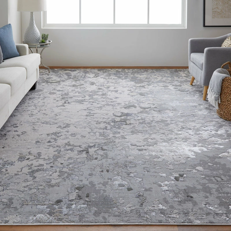 Best Pirce 🔔 Feizy Rugs Weave & Wander Orin Modern Metallic Fluid Rug, Silver/Gray, 8'x11' 😀 4 Best Pirce 🔔 Feizy Rugs Weave & Wander Orin Modern Metallic Fluid Rug, Silver/Gray, 8'x11' 😀 - Image 4