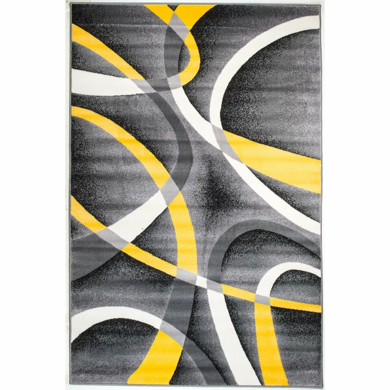 Best reviews of ✔️ Rug And Decor Inc. Summit- Gray Abstract Area Rug With Yellow And White Lines, Design, H21, 7'4"x10 ⭐ 2 Best reviews of ✔️ Rug And Decor Inc. Summit- Gray Abstract Area Rug With Yellow And White Lines, Design, H21, 7'4"x10 ⭐ - Image 2