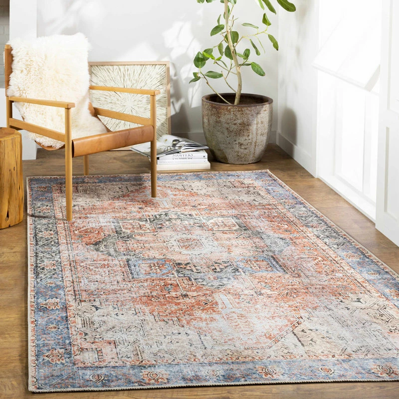 Hot Sale 🎉 Hauteloom Rosman Terracotta Brown 7'10"x10'2" Area Rug - Vintage Machine Washable Persian 😀 3 Hot Sale 🎉 Hauteloom Rosman Terracotta Brown 7'10"x10'2" Area Rug - Vintage Machine Washable Persian 😀 - Image 3
