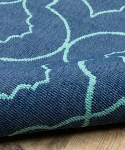 Buy 😀 Newcastle Home Madelina Lattice Navy And Blue Indoor Or Outdoor Area Rug, 6'7"x9'6" ✨ -Cheap Rugs Store cbb1dbb00ef507e3 7948 w800 h800 b0 p0