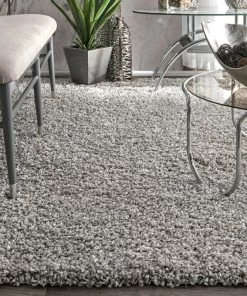 Flash Sale 😉 NuLOOM Cozy Soft And Plush Solid Easy Shag Area Rugs, Silver, 9'2"x12' 🧨