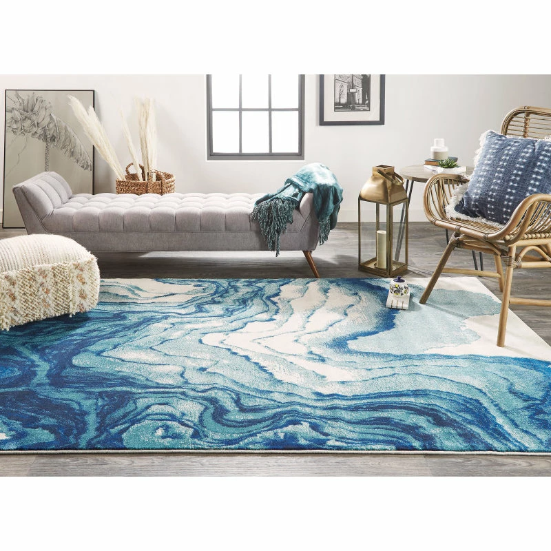 Outlet 🛒 Feizy Rugs Weave And Wander Omari Contemporary Watercolor Rug, Atlantic, 5' X 8' 😉 5 Outlet 🛒 Feizy Rugs Weave And Wander Omari Contemporary Watercolor Rug, Atlantic, 5' X 8' 😉 - Image 5