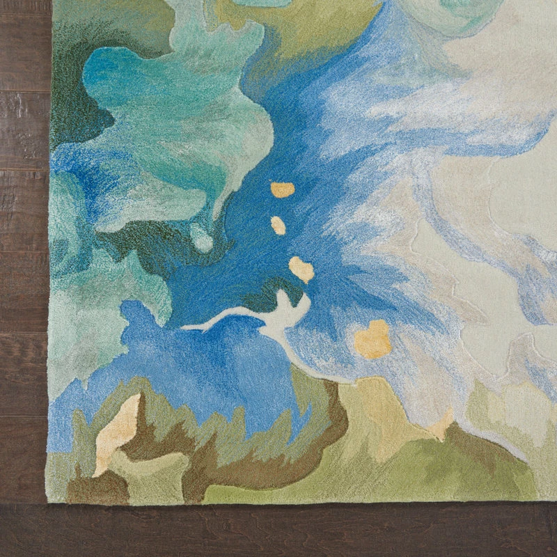 Buy 😉 Nourison Prismatic Seafoam Abstract Contemporary Area Rug, Seafoam, 8'6"x11'6", 😍 6 Buy 😉 Nourison Prismatic Seafoam Abstract Contemporary Area Rug, Seafoam, 8'6"x11'6", 😍 - Image 6