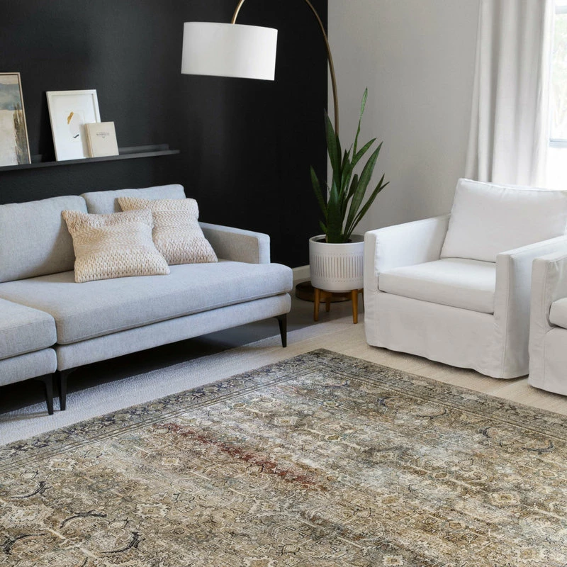 Hot Sale 🔥 Loloi Rugs Olive Charcoal Layla Printed Area Rug By Loloi II, 2'-6"x7'-6" 🔔 8 Hot Sale 🔥 Loloi Rugs Olive Charcoal Layla Printed Area Rug By Loloi II, 2'-6"x7'-6" 🔔 - Image 8