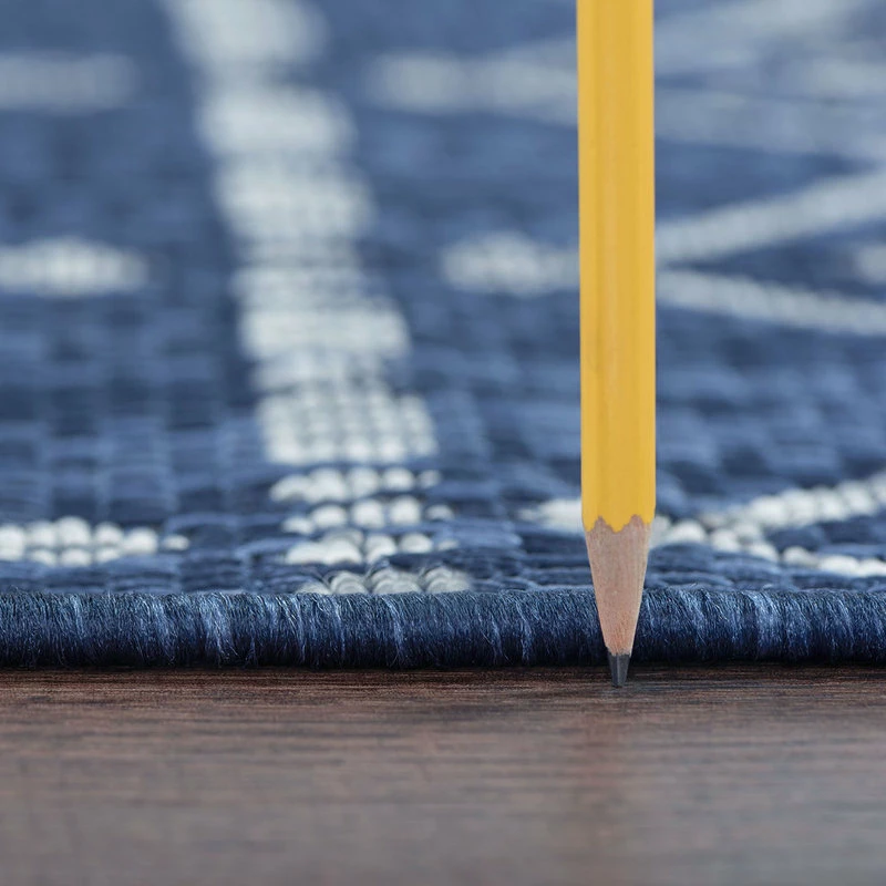 Budget 🔥 Tayse Rugs Evka Contemporary Geometric Navy Rectangle Indoor/Outdoor Area Rug, 8'x10' 👏 5 Budget 🔥 Tayse Rugs Evka Contemporary Geometric Navy Rectangle Indoor/Outdoor Area Rug, 8'x10' 👏 - Image 5