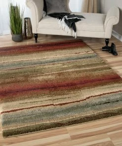 Cheapest 🛒 Orian Rugs Orian Wild Weave Dusk To Dawn Shag Area Rug, Multi, 5'3"x7'6" 🌟