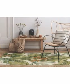 Cheapest 💯 Liora Manne Marina Tropical Leaf Indoor/Outdoor Rug, Cream, 7'10"x9'10" 🛒 -Cheap Rugs Store d1d1413c00f9ac28 0313 w800 h800 b0 p0