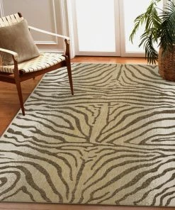 Cheapest 😀 Liora Manne Carmel Zebra Indoor/Outdoor Rug Sand, 7'10"x9'10" 💯