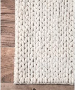 Best Sale ⭐ NuLOOM Braided Wool Hand Woven Chunky Cable Rug, Off White, 9'x12' 👏 -Cheap Rugs Store d2a126b50e9639f8 7071 w800 h800 b0 p0
