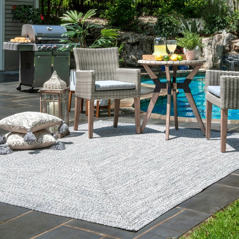 Discount 🎉 NuLOOM Braided Lefebvre Indoor/Outdoor Area Rug, Salt And Pepper, 3'x5' 😍 7 Discount 🎉 NuLOOM Braided Lefebvre Indoor/Outdoor Area Rug, Salt And Pepper, 3'x5' 😍 - Image 7