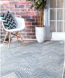 Best deal ⌛ NuLOOM Geometric Chevron Outdoor Area Rug, Blue, Blue, 7'6"x10'9" ✨