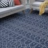 Budget 🔥 Tayse Rugs Evka Contemporary Geometric Navy Rectangle Indoor/Outdoor Area Rug, 8'x10' 👏