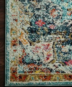 Discount 🔔 Loloi Rugs Blue, Orange, Gold, Pink, Nadia Area Rug By Loloi II, 5'1"x7'7" ✨