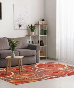 Discount ๐ Liora Manne Marina Circles Indoor/Outdoor Rug, Saffron, 6'6"x9'3" โญ