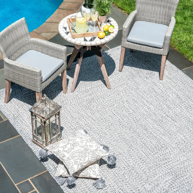 Discount 🎉 NuLOOM Braided Lefebvre Indoor/Outdoor Area Rug, Salt And Pepper, 3'x5' 😍 5 Discount 🎉 NuLOOM Braided Lefebvre Indoor/Outdoor Area Rug, Salt And Pepper, 3'x5' 😍 - Image 5