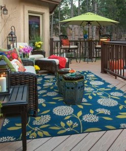 Best Pirce 🥰 Newcastle Home Coronado Indoor And Outdoor Floral Blue And Green Rug, 7'10"x10'10" 👍 -Cheap Rugs Store db213c0a0ef50222 1088 w800 h800 b0 p0