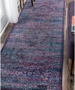 Brand new 🤩 NuLOOM Traditional Vintage Bridget Diamond Medallion Rug, Purple, 9'x12' 🔥 -Cheap Rugs Store dda1a0a80e965ba1 2399 w800 h800 b0 p0