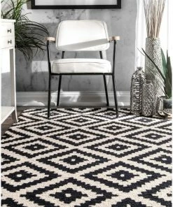 Best reviews of 👍 NuLOOM Hand-Tufted Geometric Tuscan Rug, Black, 2'x3' 🔔 -Cheap Rugs Store e0915d310e98a247 5897 w800 h800 b0 p0