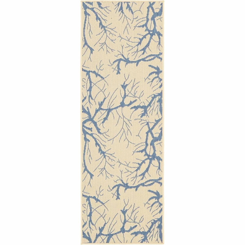 Coupon 👍 Rug Unique Loom Outdoor Botanical Beige/Navy Blue Runner 2' 0 X 6' 0 🌟 3 Coupon 👍 Rug Unique Loom Outdoor Botanical Beige/Navy Blue Runner 2' 0 X 6' 0 🌟 - Image 3