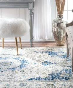Buy ✨ NuLOOM Traditional Medallion Verona Rug, Blue, 5'x7'5" 🌟 -Cheap Rugs Store e3a11ba20e965a9a 2131 w800 h800 b0 p0