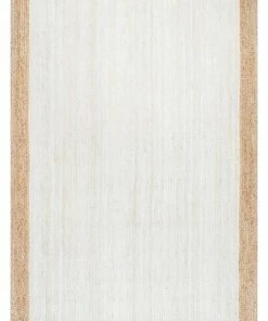 Coupon 🧨 NuLOOM Jute Simple Border Area Rug, White, 8'x10' 🎁