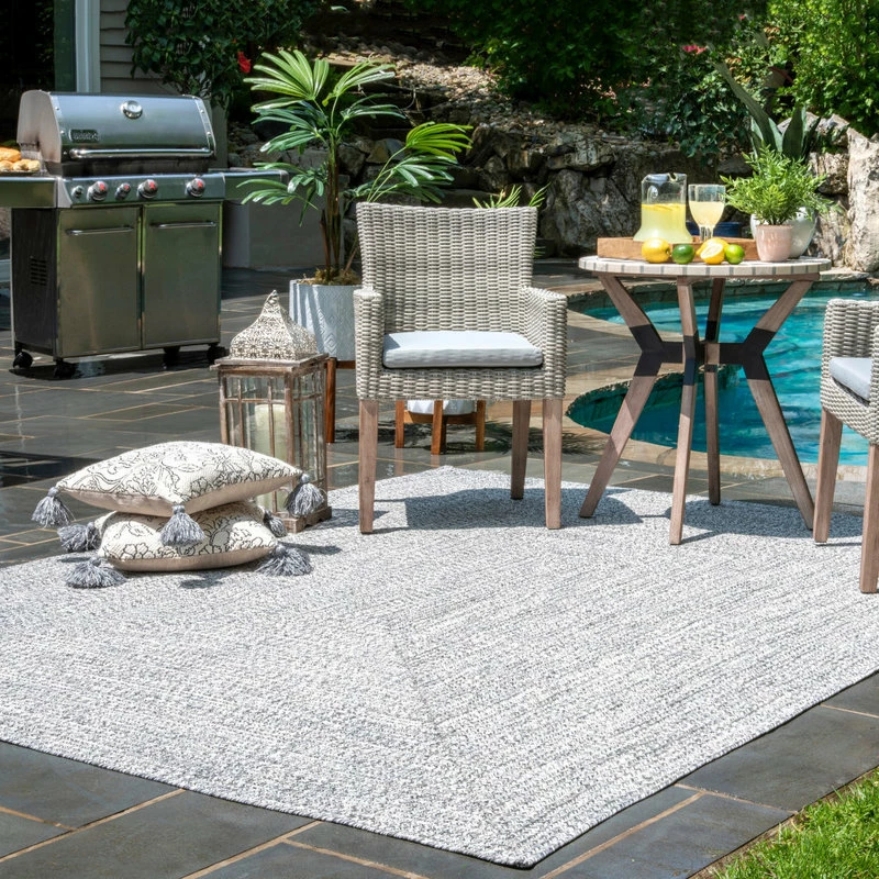 Discount 🎉 NuLOOM Braided Lefebvre Indoor/Outdoor Area Rug, Salt And Pepper, 3'x5' 😍 6 Discount 🎉 NuLOOM Braided Lefebvre Indoor/Outdoor Area Rug, Salt And Pepper, 3'x5' 😍 - Image 6