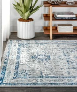 Best Sale 🥰 JONATHAN Y Modern Persian Vintage Medallion Light Grey/Blue 8' X 10' Area Rug ⭐ -Cheap Rugs Store e9d19af30376ae53 2611 w800 h800 b0 p0