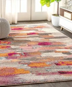 Discount ⌛ JONATHAN Y Contemporary POP Modern Abstract Brushstroke Area Rug, 8 X 10 👍