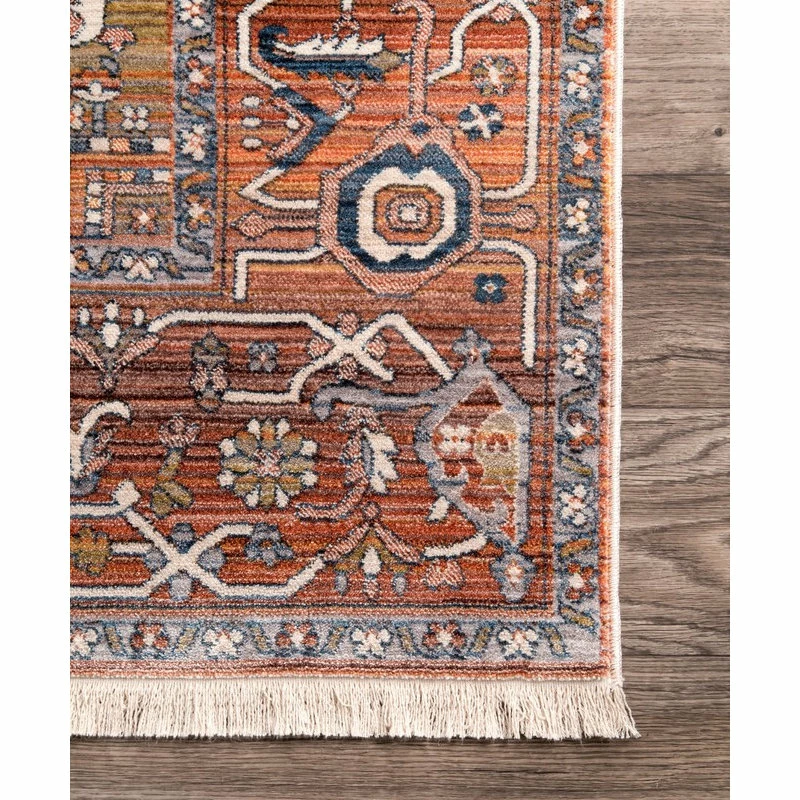 Flash Sale 🤩 NuLOOM Ehtel Medallion Fringe Traditional Area Rug, Rust, 9'x12' ⌛ 5 Flash Sale 🤩 NuLOOM Ehtel Medallion Fringe Traditional Area Rug, Rust, 9'x12' ⌛ - Image 5