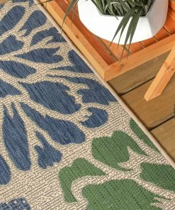 Wholesale 🔥 JONATHAN Y Zinnia Modern Floral Textured Weave Indoor/Outdoor Navy/Green 9'x12' Area Rug 🔥 -Cheap Rugs Store ef71859800788f5e 7793 w800 h800 b0 p0