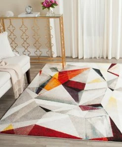 Cheapest ๐ Safavieh Porcello Collection PRL6940 Rug, Light Grey/Orange, 8' X 10' ๐